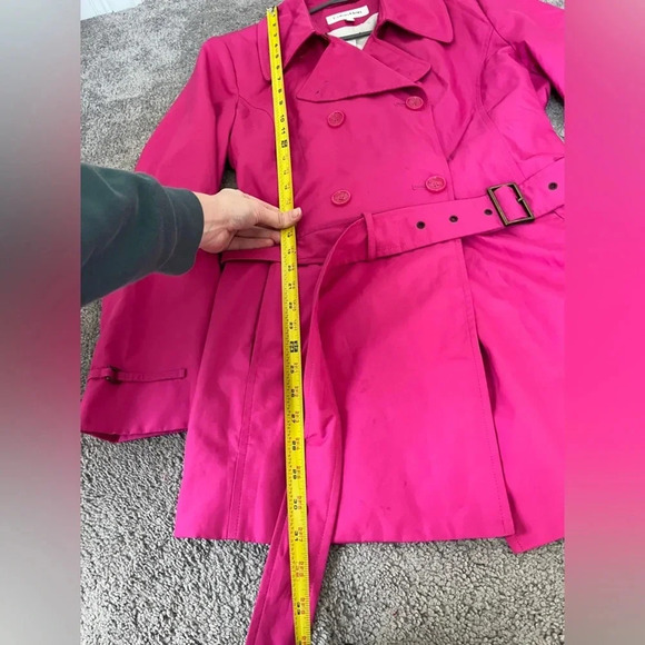 Calvin Klein hot pink utility trench coat with belt size 14 - Picture 13 of 13